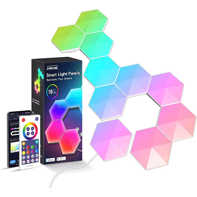 product-name:Hexagon Gaming Lights Wi-Fi RGB-IC, Works With Alexa Google Assistant 10Pcs,supplier-name:Mania Computer Store