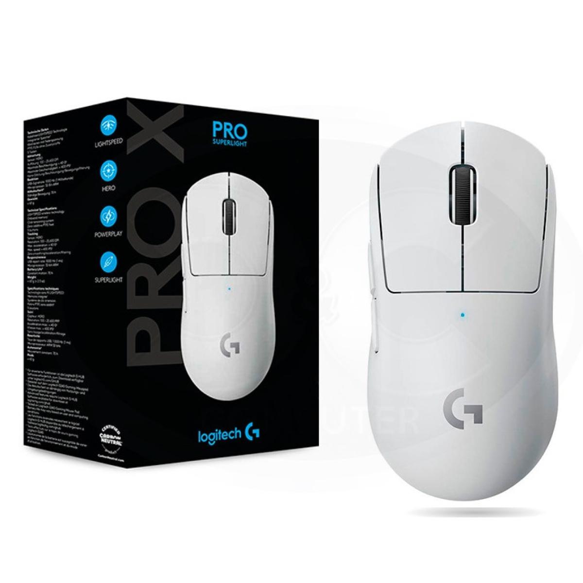 product-name:LOGITECH G PRO X SUPERLIGHT WIRELESS LIGHTSPEED 25K DPI HERO GAMING MOUSE - WHITE,supplier-name:Number One Store