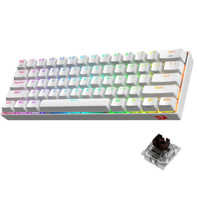 product-name:REDRAGON K530W RGB DRACONIC PRO 60% 61 KEYS WIRELESS 2.4GHZ/BT/WIRED MECHANICAL BROWN SWITCH GAMING KEYBOARD - WHITE,supplier-name:Number One Store