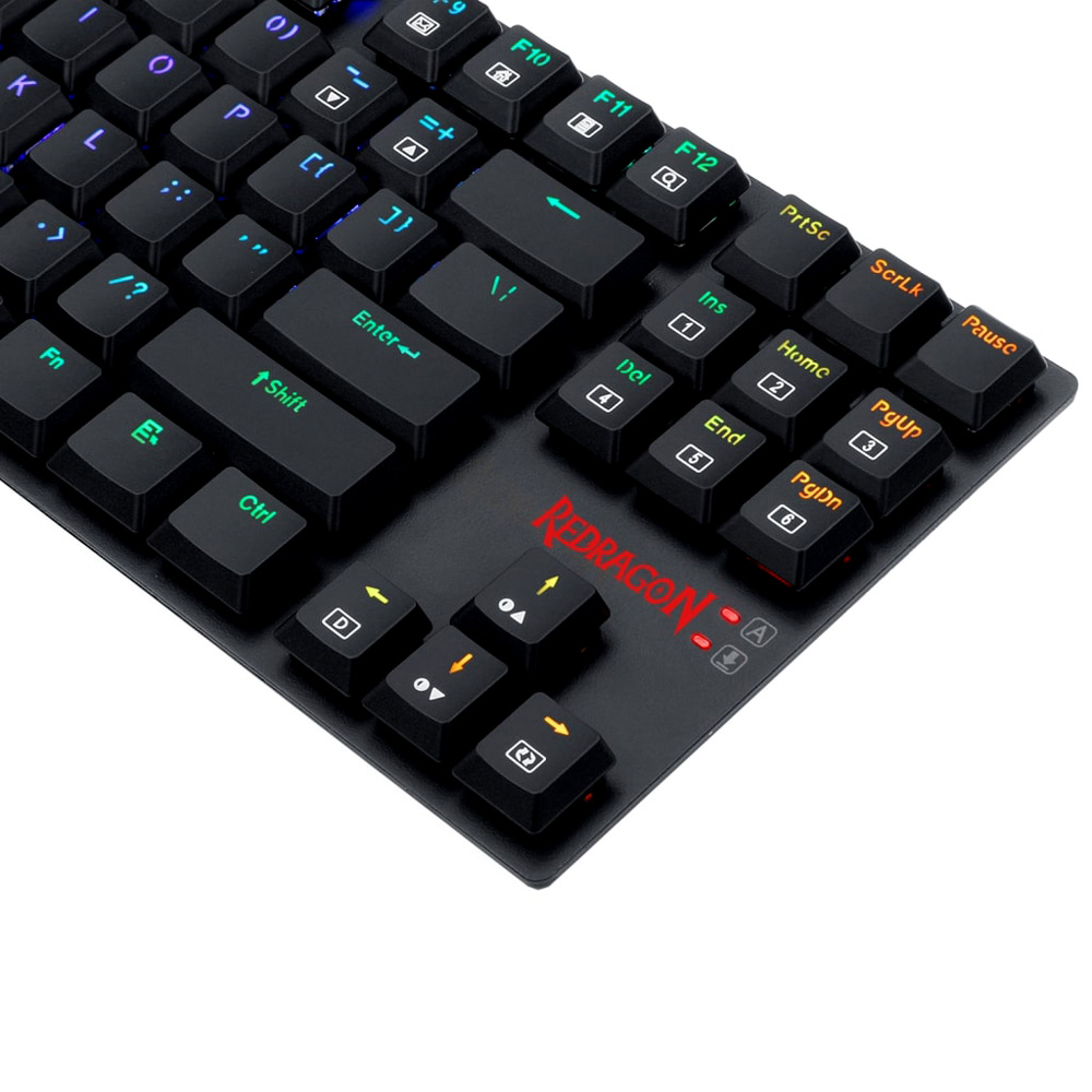 product-name:REDRAGON K607 LOW PROFILE 87 KEY TENKEYLESS RGB LED BACKLIT WIRED MECHANICAL GAMING KEYBOARD - BLACK,supplier-name:Number One Store