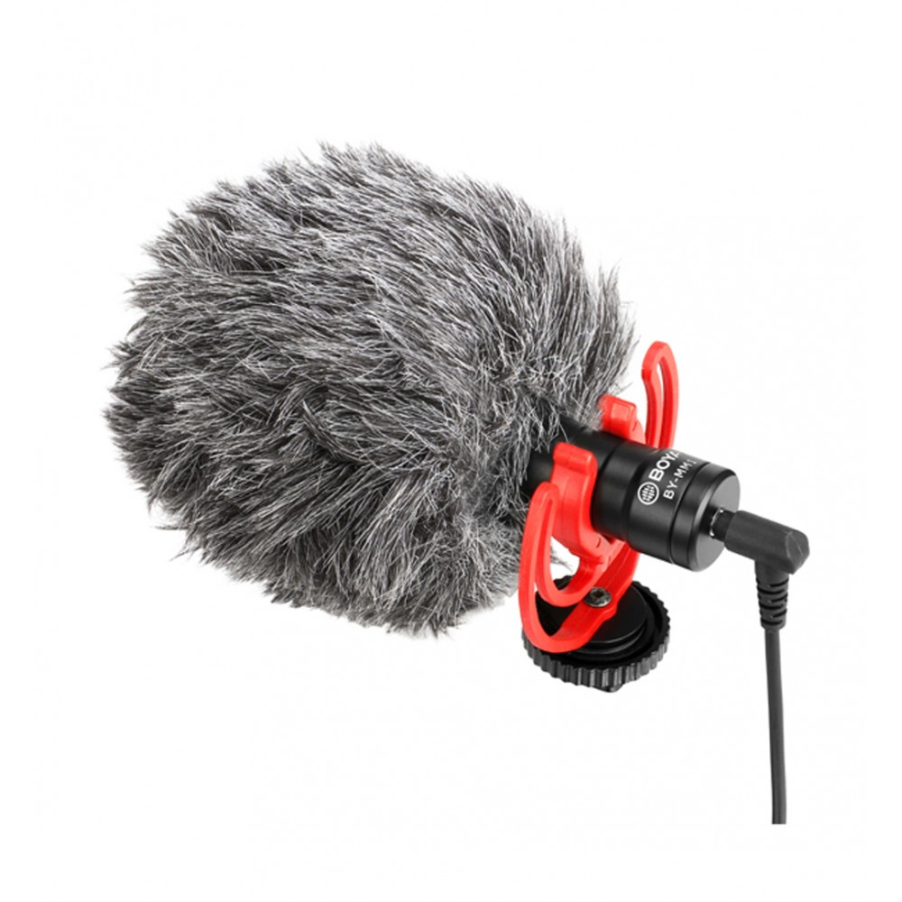 product-name:BOYA BY-MM1 HD SOUND QUALITY 3.5MM TRS/ TRRS UNIVERSAL CARDIOID MICROPHONE WITH FUR WINDSHIELD AND SHOCKMOUNT,supplier-name:Number One Store