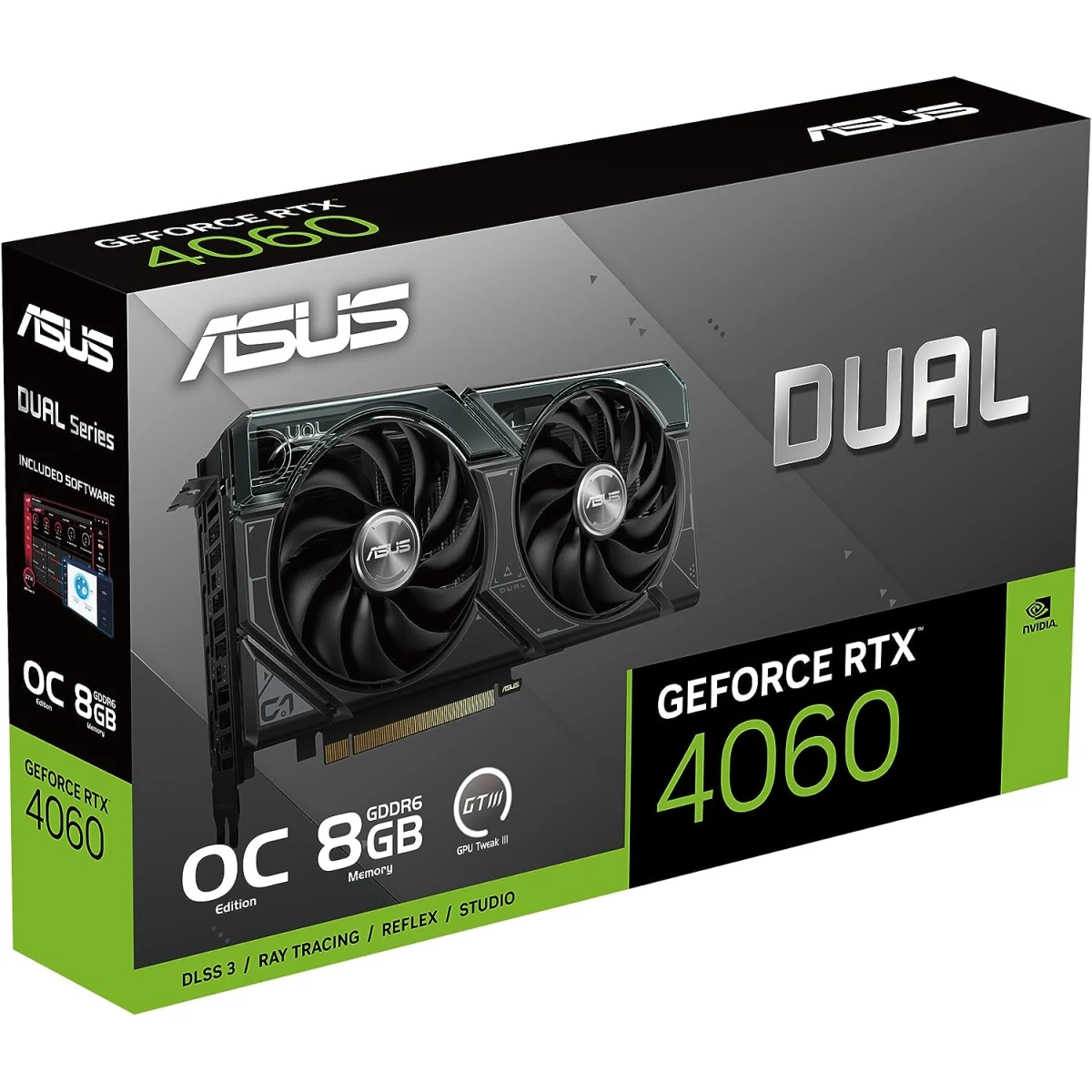 product-name:ASUS Dual GeForce RTX™ 4060 OC Edition 8GB GDDR6 PCIe 4.0 DLSS 3 Axial-tech Fan Design 0dB Technology,supplier-name:Mania Computer Store