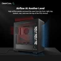 product-name:DeepCool Morpheus ATX+ Modular Airflow Housing w/ Vertical Mount & Gen 4 Riser Cable Tempered Glass 4x Trinity 140mm ARGB Fans - Black,supplier-name:Mania Computer Store