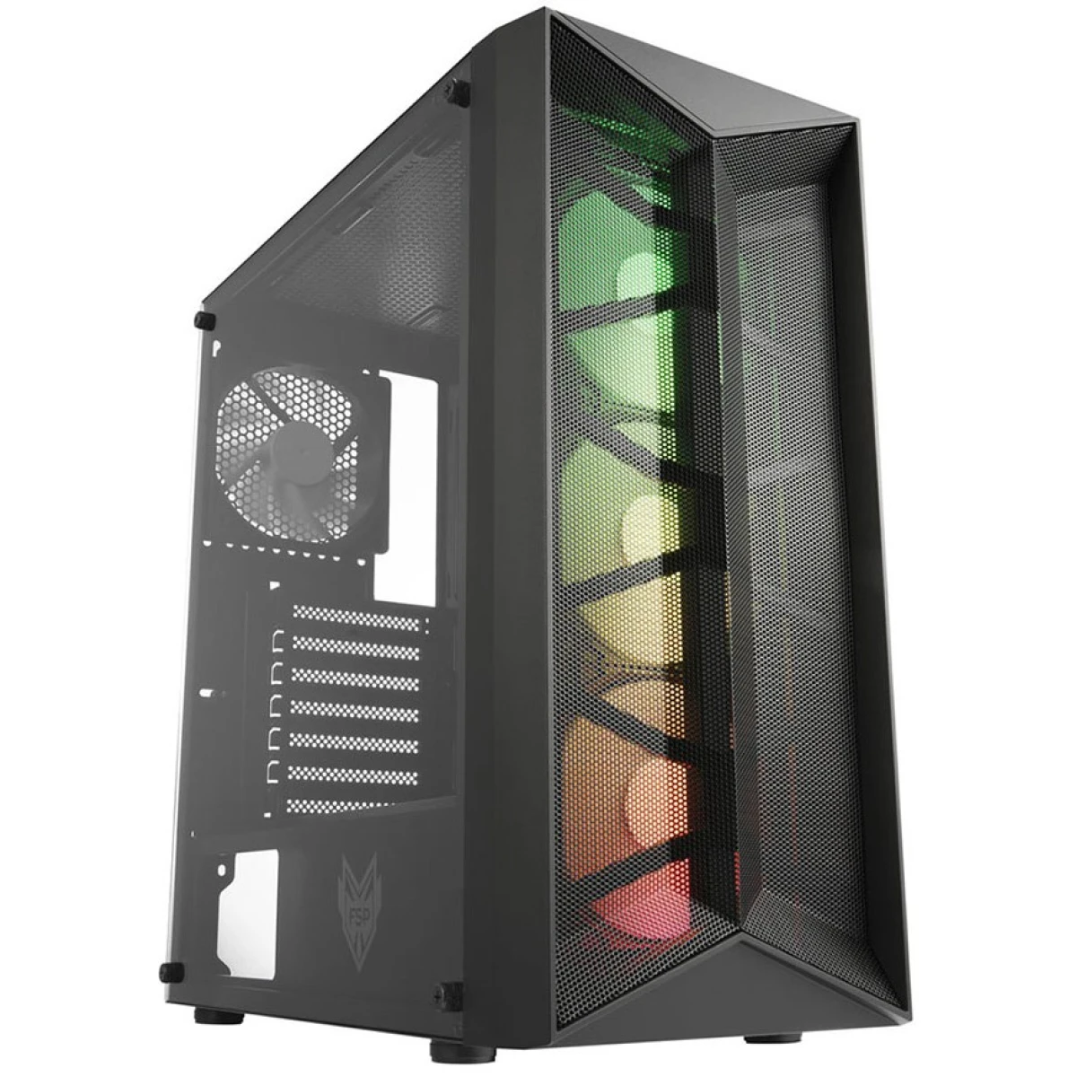 product-name:FSP CMT211A Tempered Glass RGB ATX Mid Tower Case - Black,supplier-name:Mania Computer Store