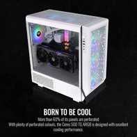 product-name:Thermaltake Ceres 500 E-ATX Tempered Glass Side Panel 4x PWM ARGB Fans Rotational PCIe Slots & GPU Holder - White,supplier-name:Mania Computer Store