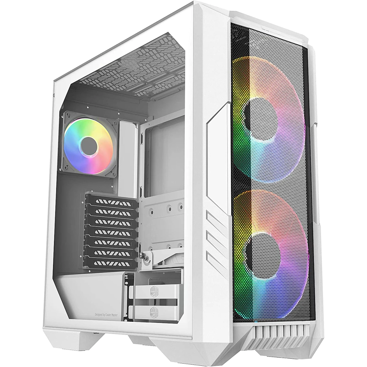 product-name:Cooler Master HAF 500 White Edition High Airflow Mesh ARGB Lighting Fans USB 3.2 Gen 2 Type C,supplier-name:Mania Computer Store