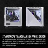 product-name:Thermaltake Divider 500 w/ 3x120mm ARGB Front + 1x 120mm Rear Fans + 2 Symmetrical Triangular Panels - White,supplier-name:Mania Computer Store