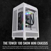 product-name:Thermaltake The Tower 100 Mini Tower Tempered Glass M-ITX Case - White,supplier-name:Mania Computer Store