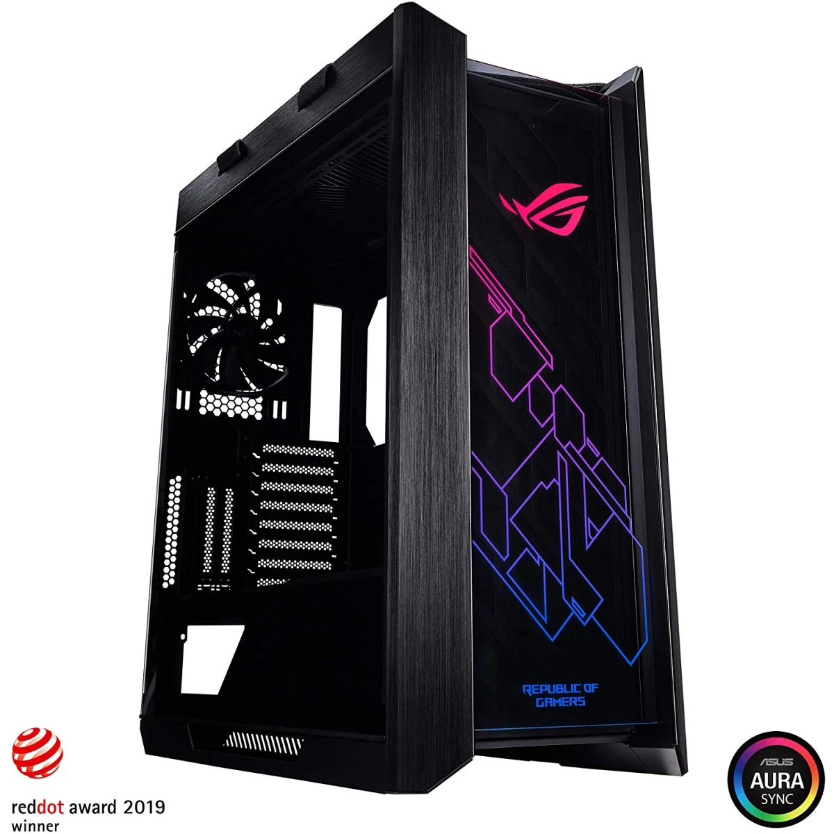 product-name:Asus ROG Strix Helios GX601 RGB Mid-Tower Case for up to EATX Motherboards Smoked Tempered Glass Brushed Aluminum & Steel Construction -Black,supplier-name:Mania Computer Store