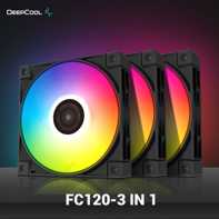 product-name:DeepCool FC120 3x120mm 1800RPM 61.91CFM FDB 5V-3Pin RGB 4-Pin PWM High Performance For Cases & CPU Coolers - Black,supplier-name:Mania Computer Store