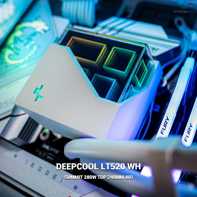 product-name:DeepCool Liquid Cooler LT520 4th Gen Dual-Chamber Pump 3100RPM Multidimensional Infinity Mirror ARGB Block 280w TDP AIO Cooler - Whie,supplier-name:Mania Computer Store