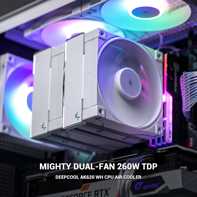 product-name:DeepCool AK620 White CPU Air Cooler Mighty 260w TDP 6 Copper Heat Pipes Dual-Tower CPU Cooler w/ FK120 Fans 120mm PWM 1850RPM,supplier-name:Mania Computer Store