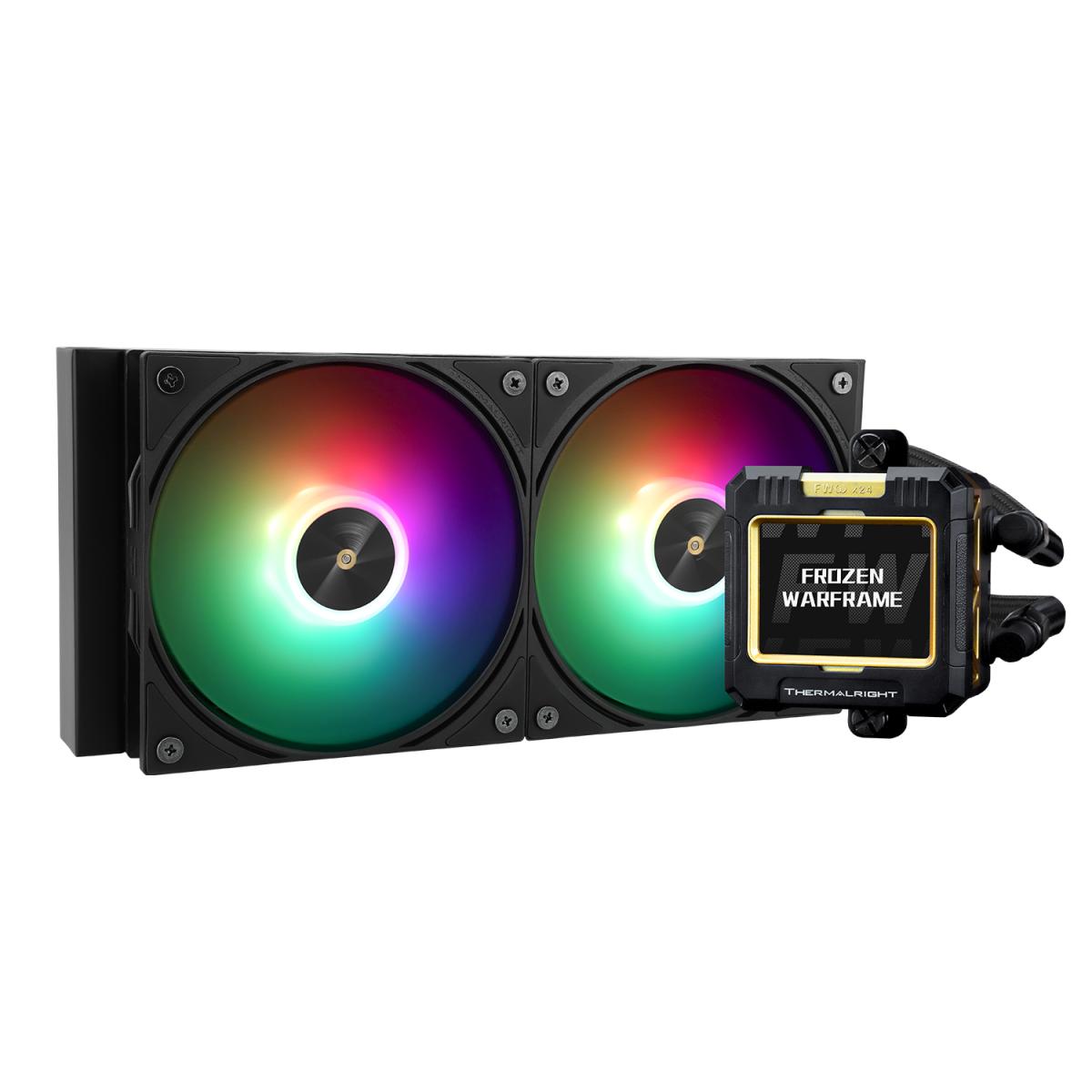 product-name:Thermalright Frozen Warframe 240 Black ARGB CPU Liquid Cooler w/ 2.4" IPS LCD Display For Pictures, GIF Animations, High Performance AIO w/ 2x TL-P12-S Fans, LGA1700,supplier-name:Mania Computer Store