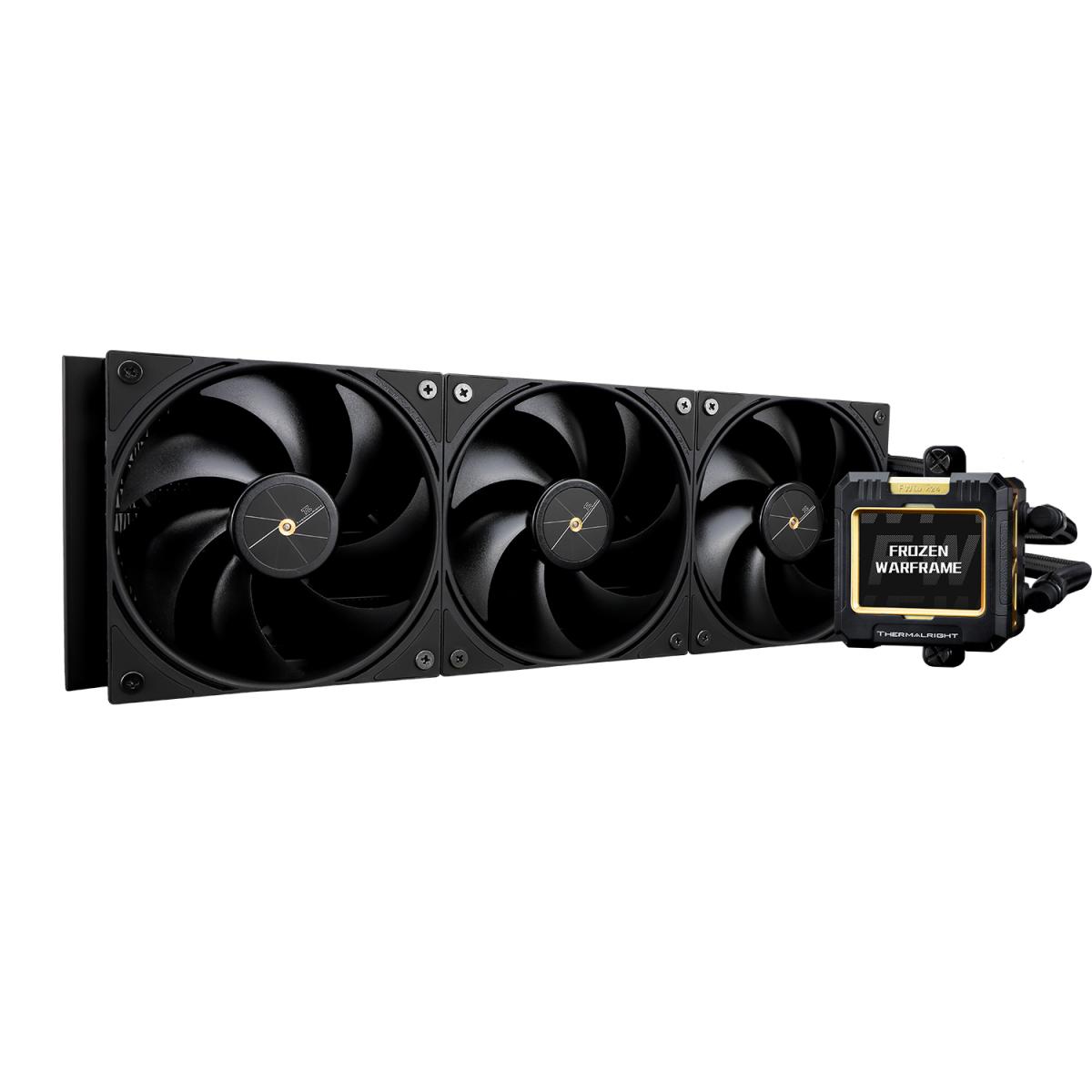 product-name:Thermalright Frozen Warframe 360 Black CPU Liquid Cooler w/ 2.4" IPS LCD Display For Pictures, GIF Animations, High Performance AIO w/ 3x TL-P12 Fans, LGA1700,supplier-name:Mania Computer Store