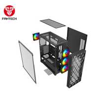 product-name:Fantech Rhombus XL-CG84 (Black) ARGB ATX Full Tower Tempered Glass Gaming Case w/ Front Mesh Design For Optimal Performance & 4X 120mm ARGB Fans,supplier-name:Order Service Online