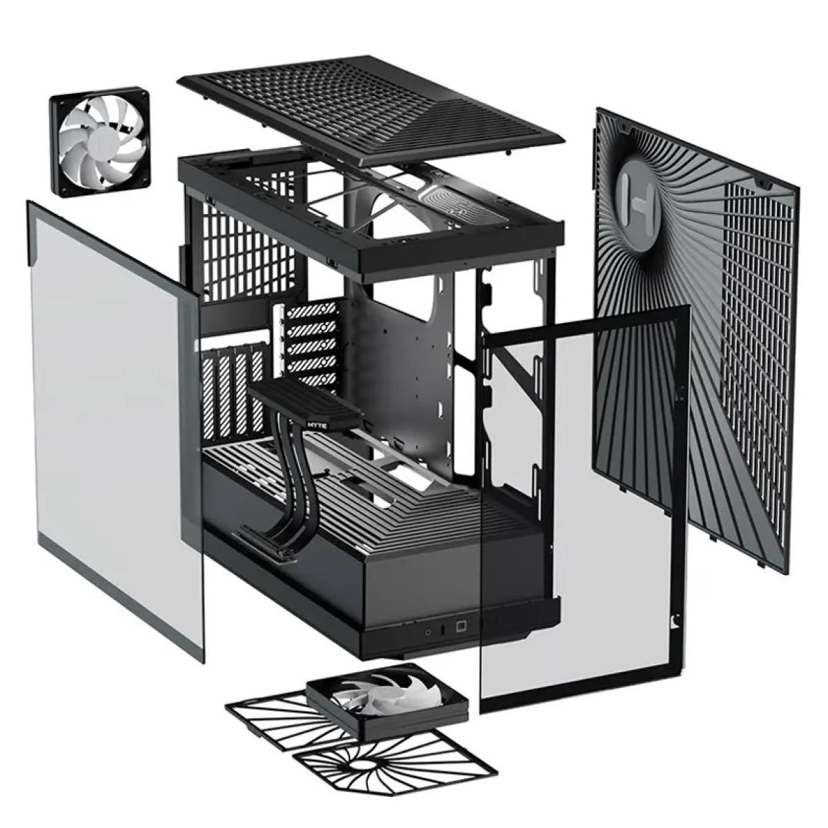 product-name:   HYTE Y40 Modern Panoramic Tempered Glass Mid-Tower ATX Case (Black/Black) w/ 2 Pre-Installed Flow Fans & PCIE 4.0 Riser Cable,supplier-name:Mania Computer Store