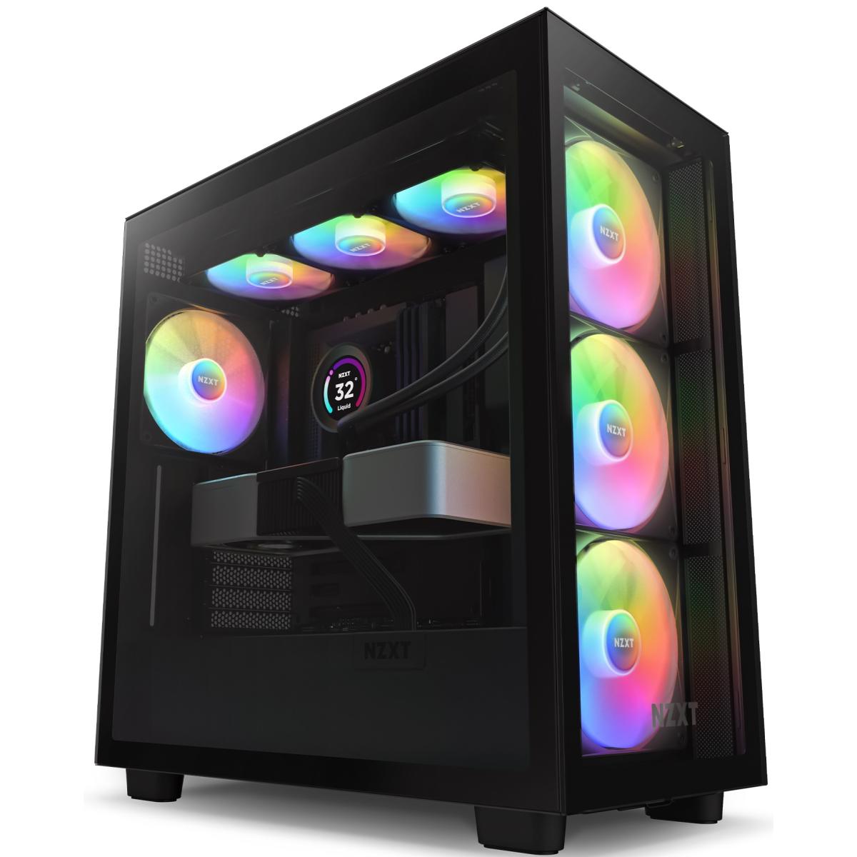 product-name:NZXT H7 Elite (2023) ATX Tempered Glass Mid Tower Gaming Case w/ 3x140mm RGB Fans + 1x140mm Quiet & USB Type-C Port - Matte Black,supplier-name:Mania Computer Store