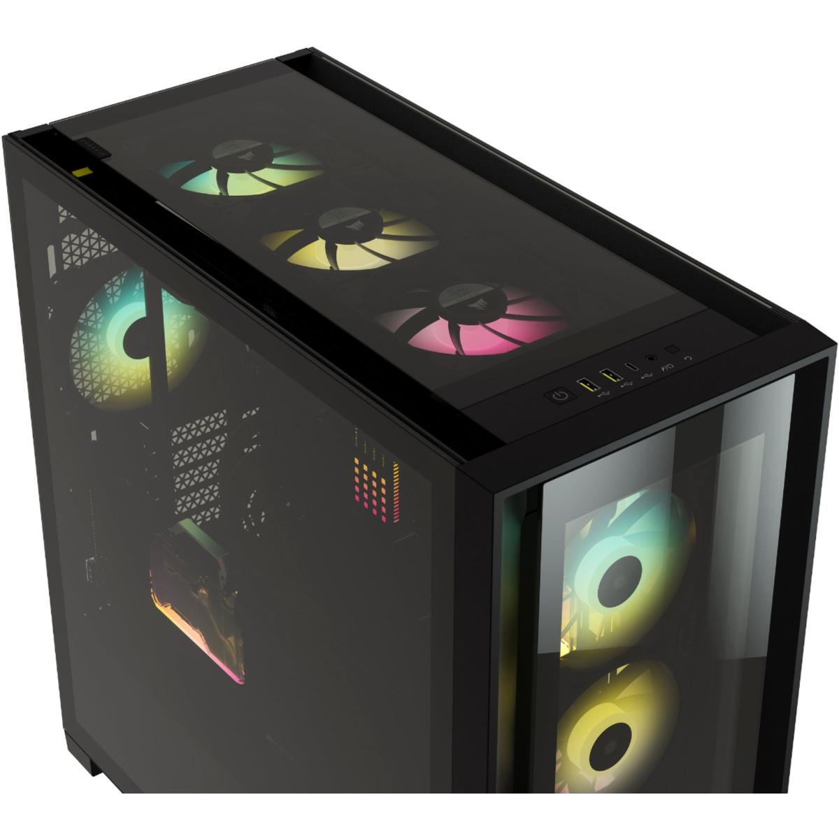 product-name:Corsair iCUE 5000X RGB Tempered Glass Mid-Tower ATX Gaming Case Includes Smart 3x SP120 RGB ELITE Fans-Black,supplier-name:Mania Computer Store